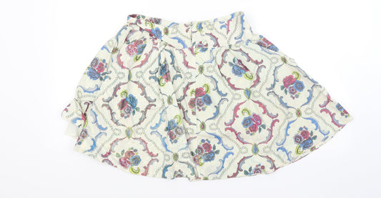 Divided Womens Multicoloured Floral Flare Skirt Size 38