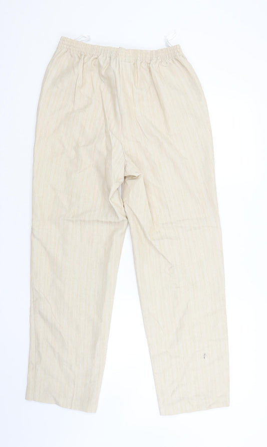 BM Womens Beige Striped Trousers Size 12 L27 in