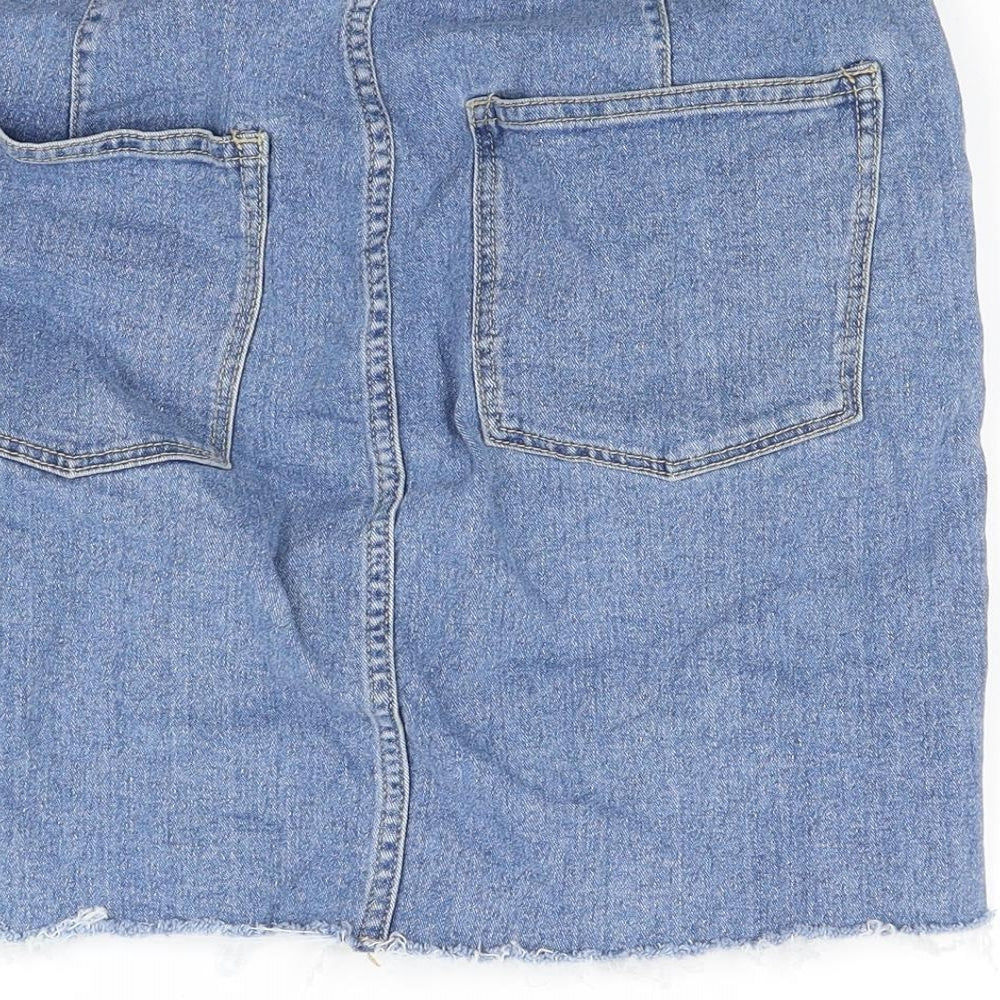 New Look Womens Blue Denim A-Line Skirt Size 12