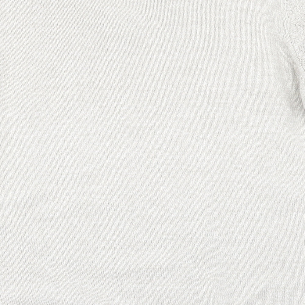 Brand and care label for EWM women’s beige jumper, size M