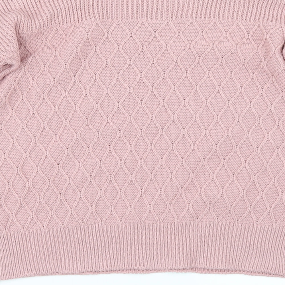 I SAW IT FIRST Womens Pink Pullover Jumper Size M - side slit