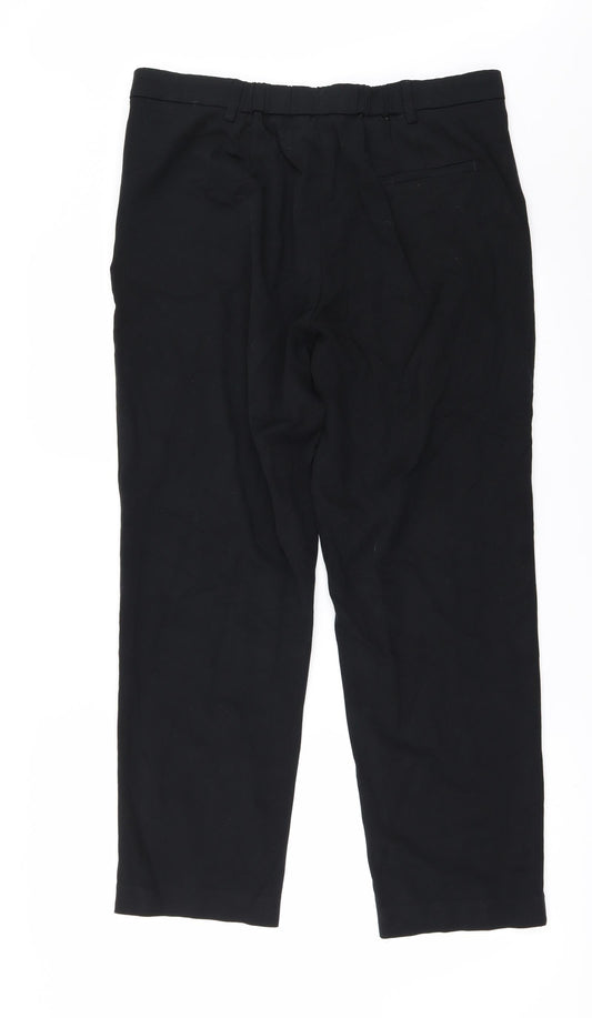 Marks and Spencer Mens Black Trousers Size 16 L29 in
