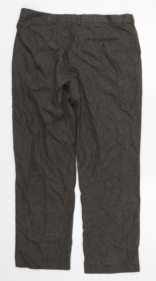 Marks and Spencer Mens Brown Trousers Size 34 L28 in