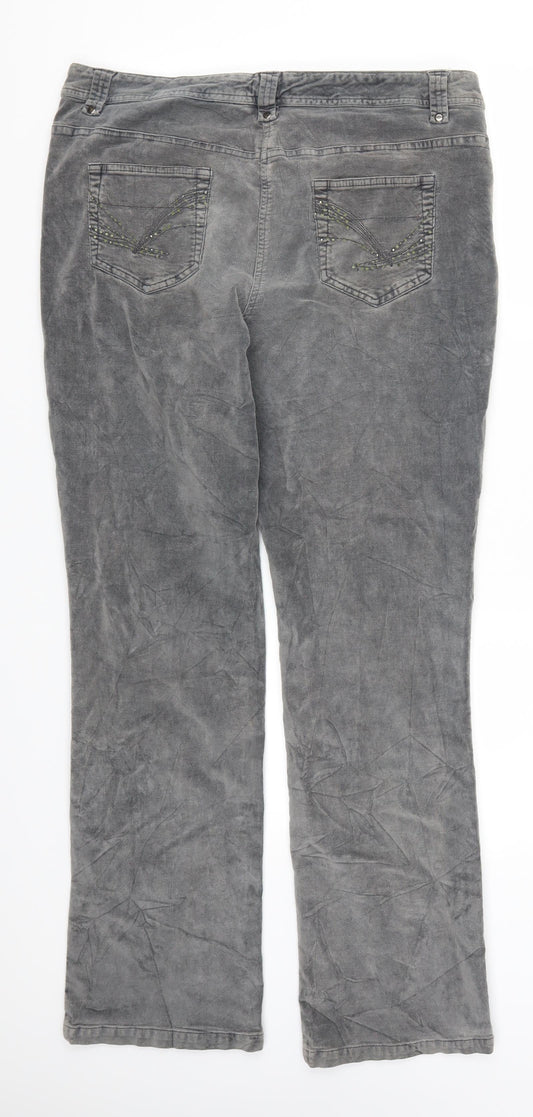 Cherokee Womens Grey Trousers Size 14 L30 in
