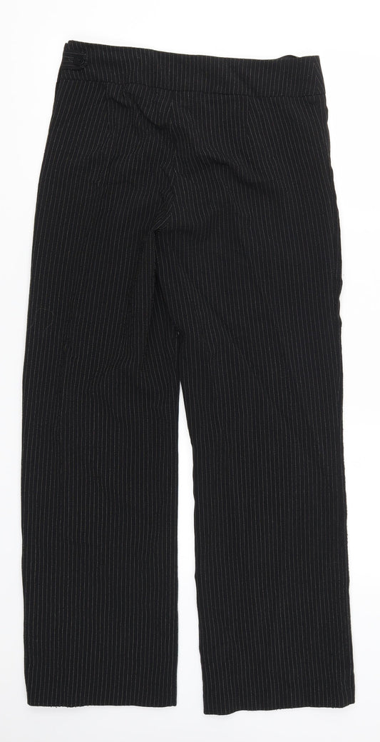 Preworn Womens Black Striped Trousers Size 30 in L29 in