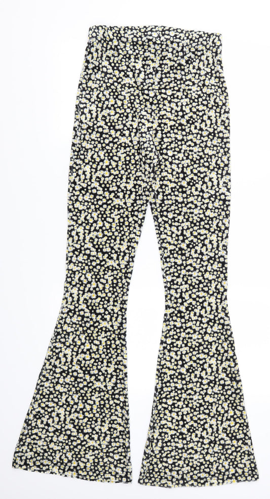 SSS Sample Womens Yellow Floral Trousers Size 26 in L30 in - Daisy Print
