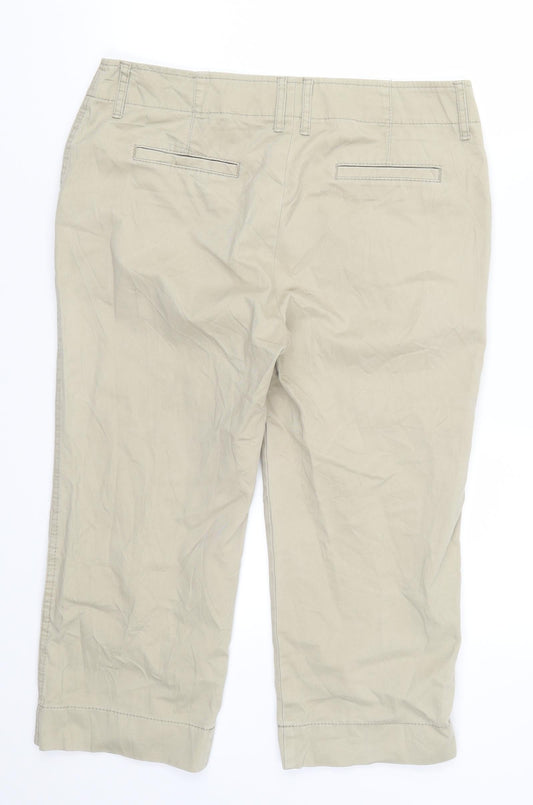 Marks and Spencer Womens Beige Cropped Trousers Size 12 L20 in