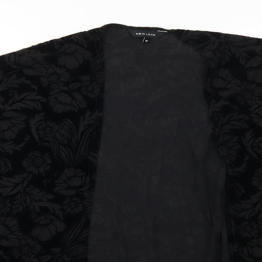 New Look Womens Black Floral Jacket Size 10