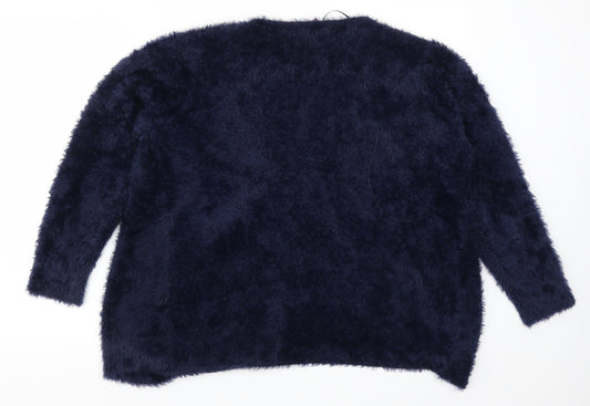 Klass Womens Blue Cardigan Jumper Size XL