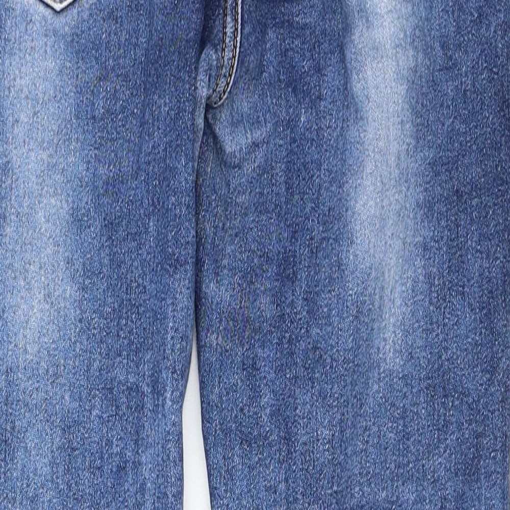 Brand and care label for Sevda women’s blue denim skinny jeans, size UK 10, 27-inch leg