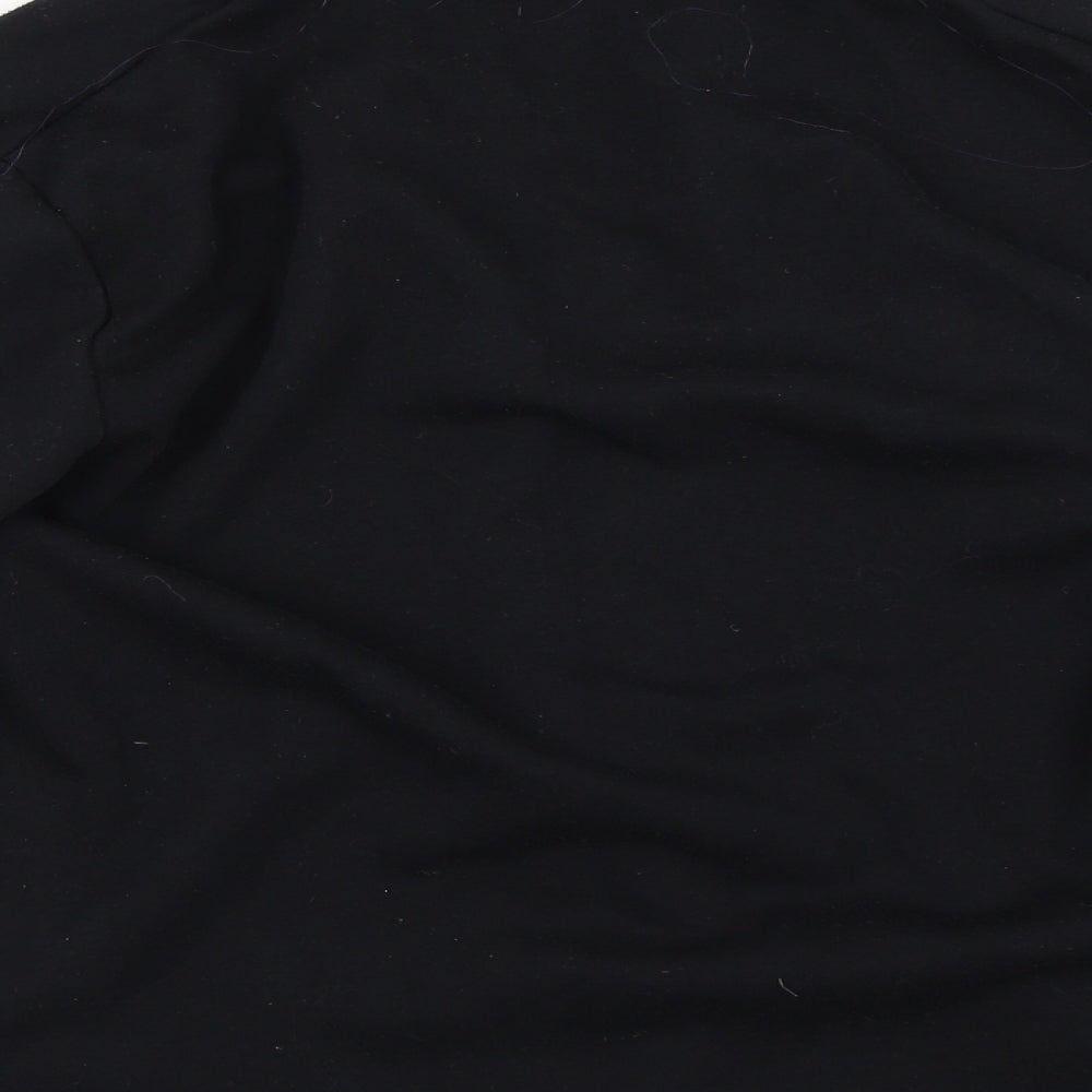 Brand and care label for Fabrizo women’s black full zip sweatshirt, size S