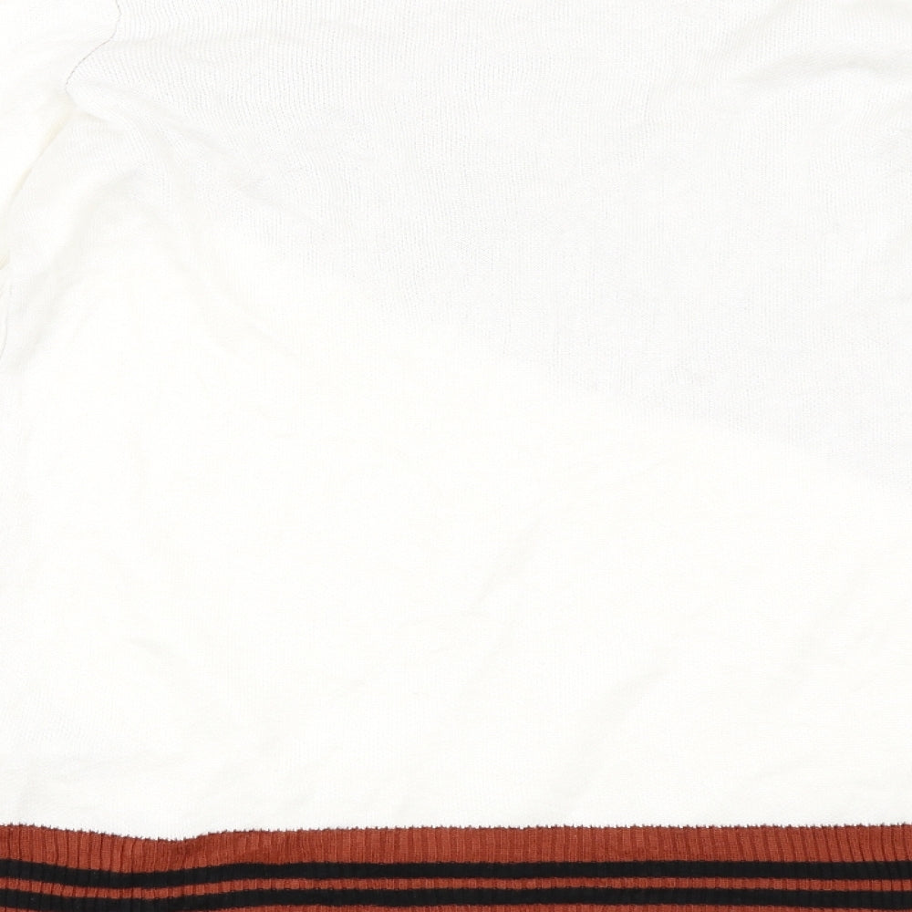 Brand and care label for Next women’s white jumper, size UK 10