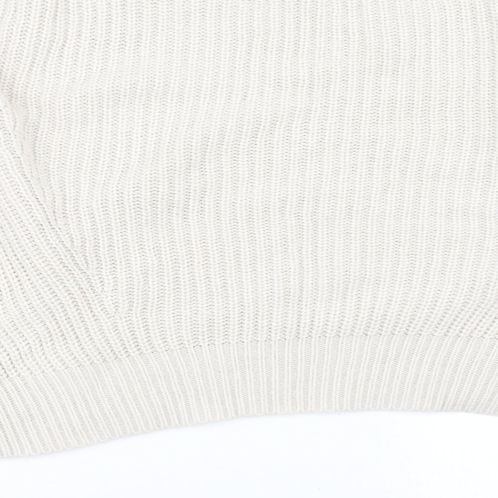 Brand and care label for New Look women’s beige jumper, size S