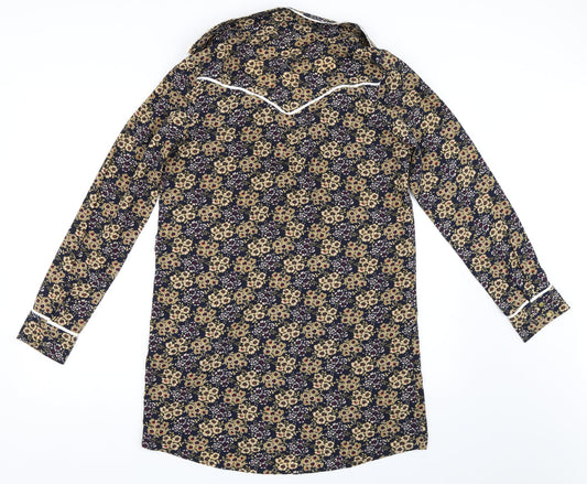 Boohoo Womens Blue Floral Shirt Dress Size 10