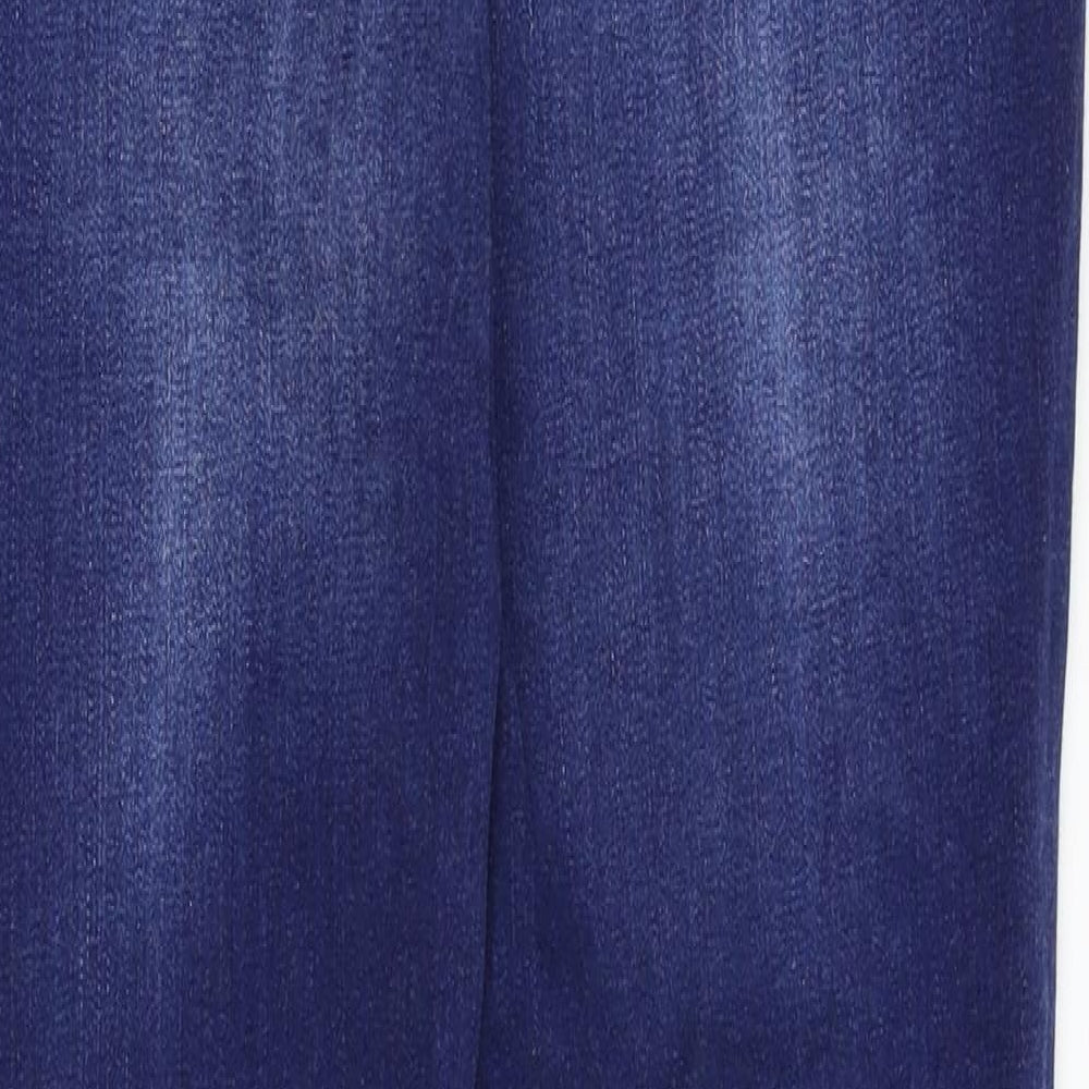 Brand and care label for Very women’s blue denim skinny jeans, size UK 29, in, 28-inch leg
