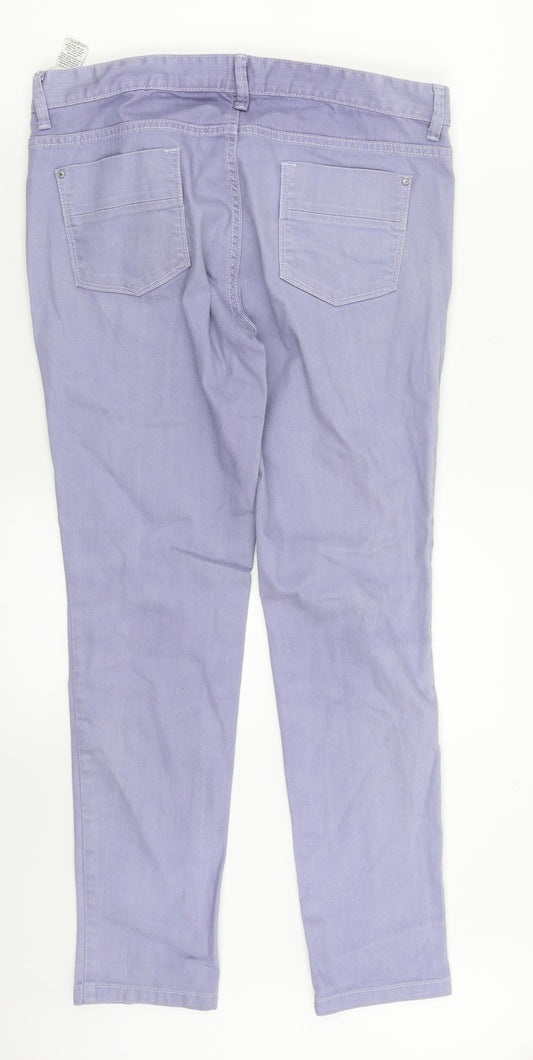 M&S Womens Purple Denim Skinny Jeans Size 12 L28 in