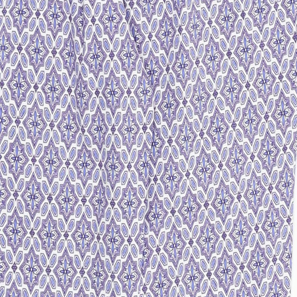 Dorothy Perkins Womens Blue Geometric Trousers Size 12 L24 in