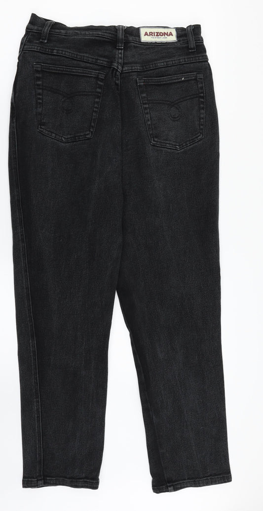 AriZona Womens Black Denim Straight Jeans Size 14 L28 in