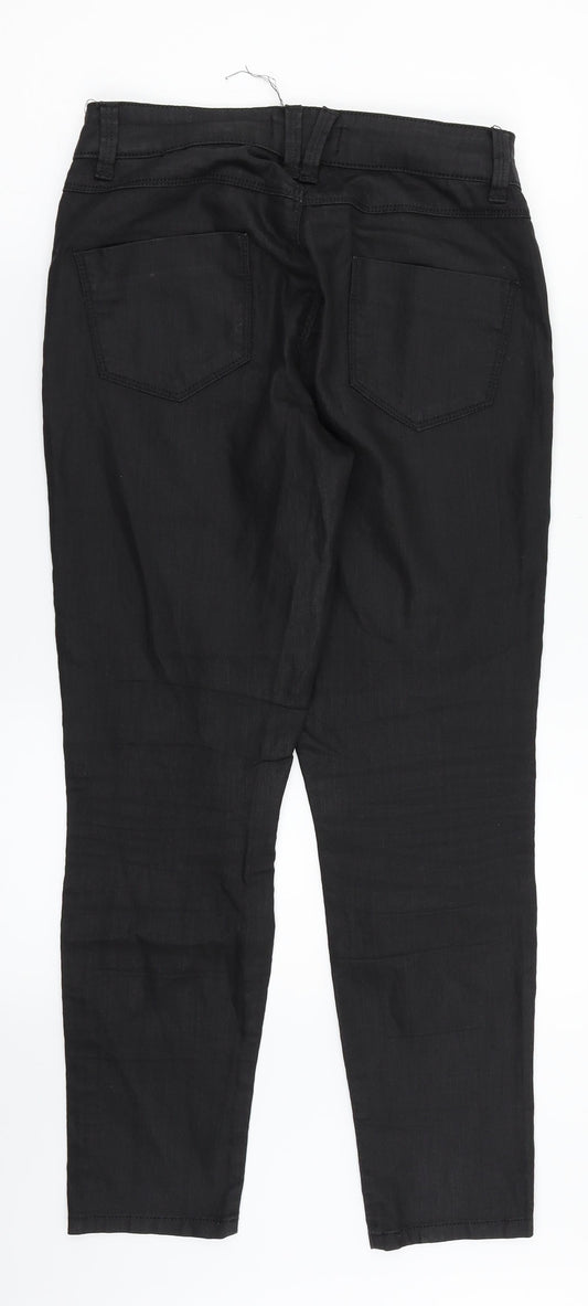 M&S Womens Black Denim Straight Jeans Size 10 L27 in