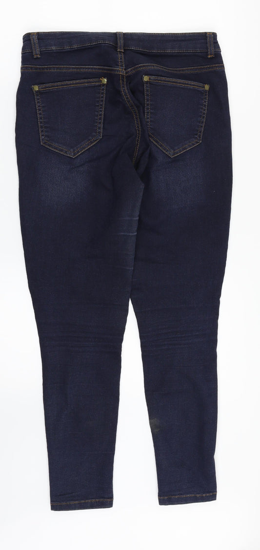 Miss Selfridge Womens Blue Denim Straight Jeans Size 10 L29 in