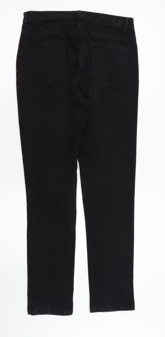Matalan Womens Black Denim Straight Jeans Size 10 L31 in