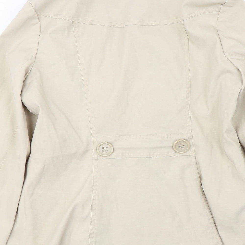 Brand and care label for George women’s beige jacket coat, size UK 12
