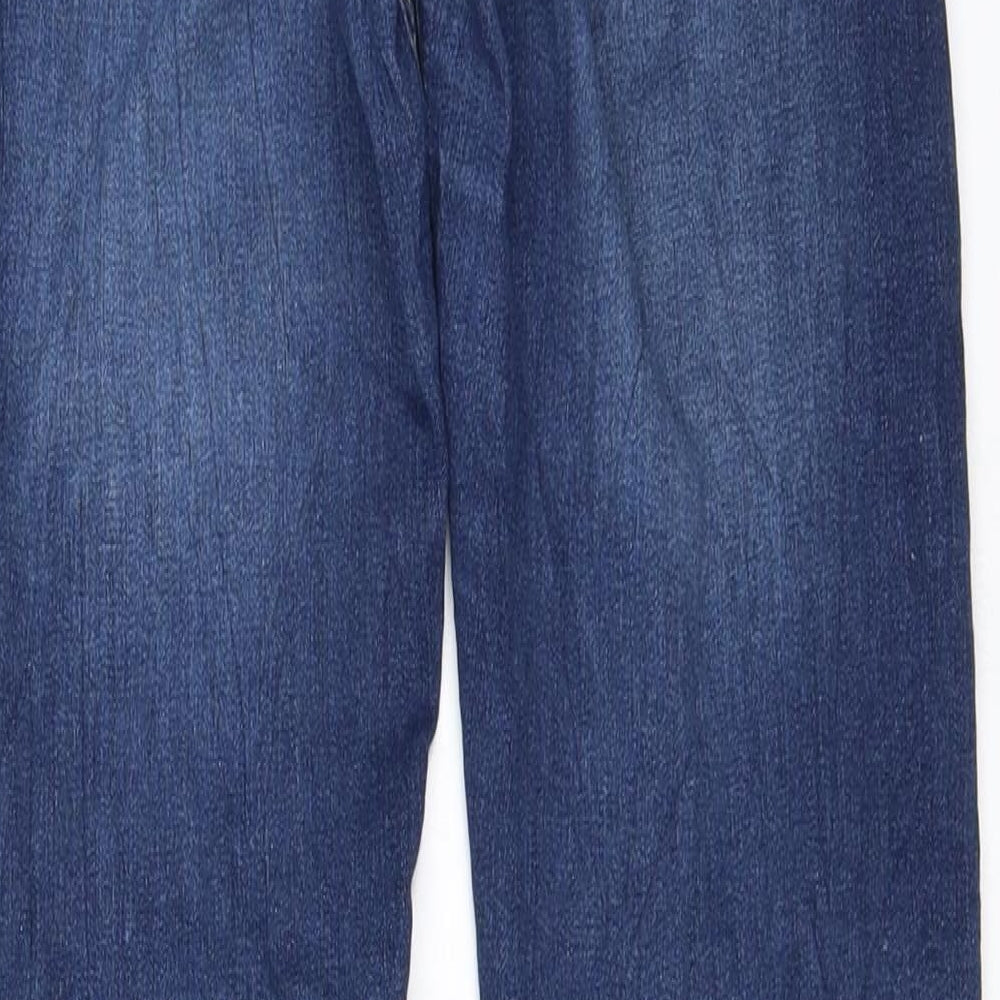Brand and care label for Lab Industries women’s blue skinny jeans, size UK 26, in, 27-inch leg