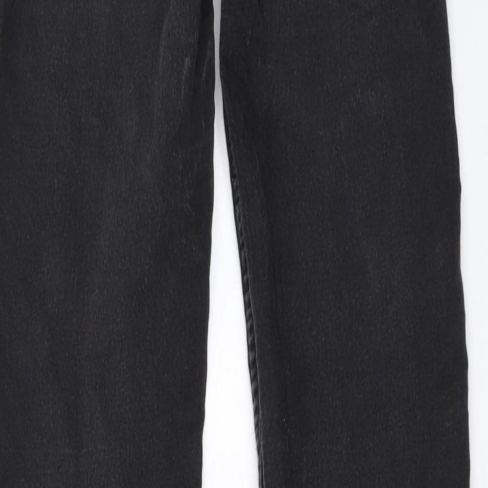 Brand and care label for H&M women’s blue skinny jeans, size UK 24, in, 26-inch leg