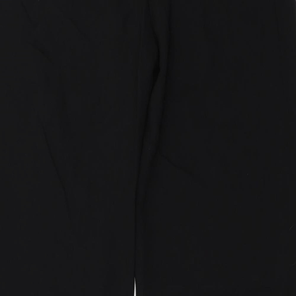 Brand and care label for Marks & Spencer women’s black trousers, size UK 14, 24-inch leg
