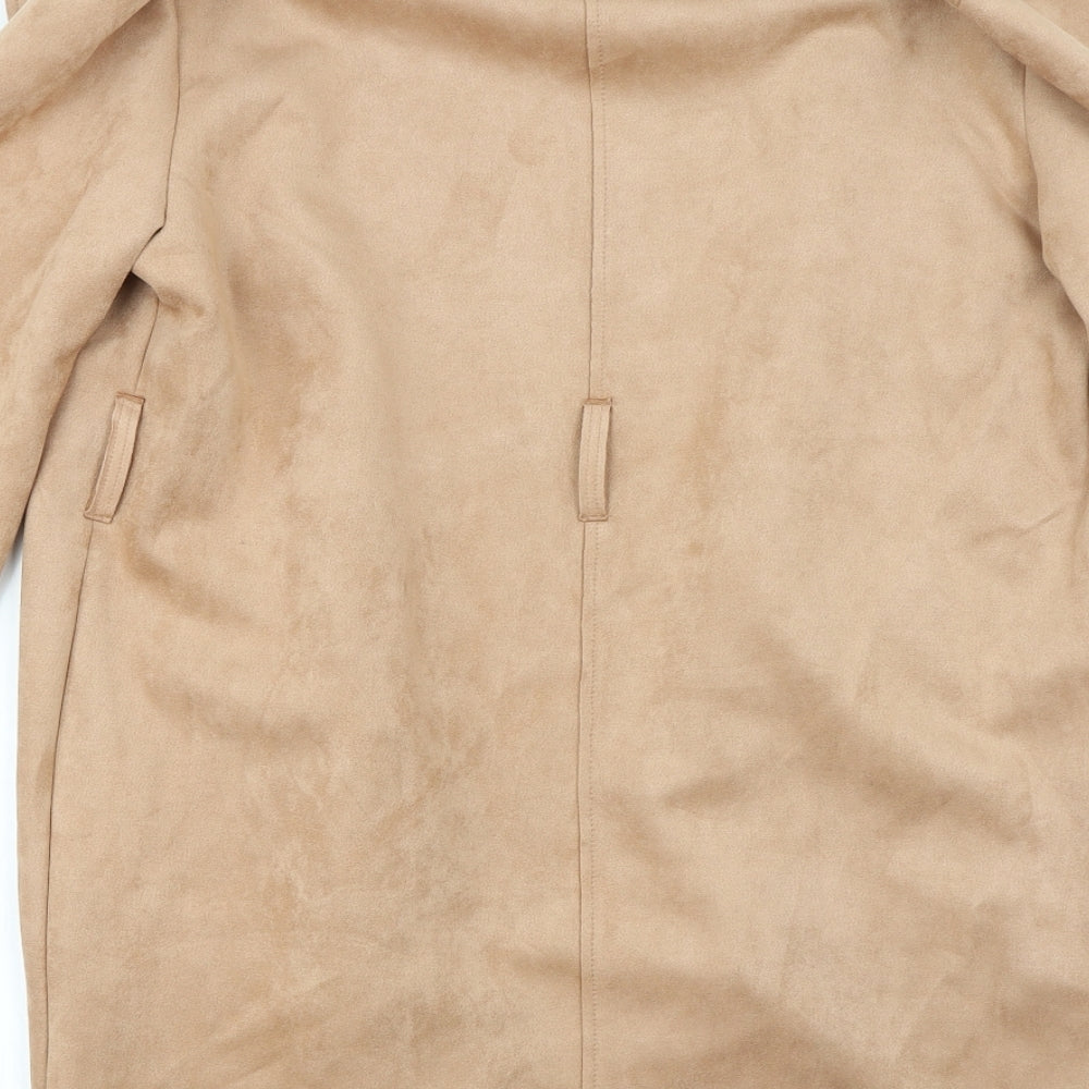Brand and care label for F&F women’s beige jacket, size S