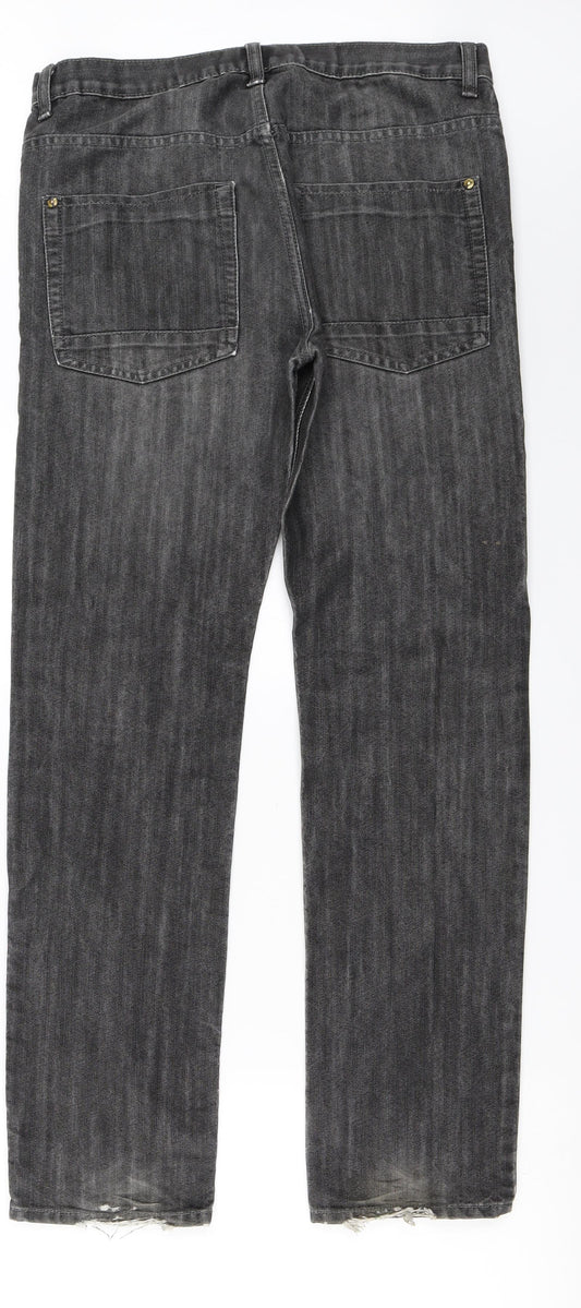 denim co Mens Grey Straight Jeans Size 32 in L30 in