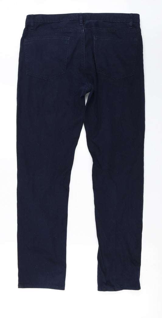 H&M Womens Blue Trousers Size 34 in L28 in