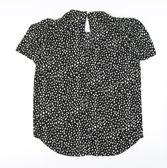 River Island Womens Black Animal Print Basic Blouse Size 8
