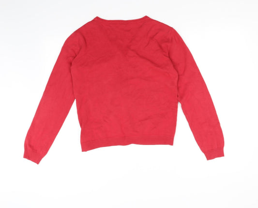 George Girls Red Cardigan Jumper Size 12-13 Years