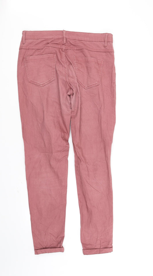 Up Fashion Womens Pink Trousers Size 10 L31 in