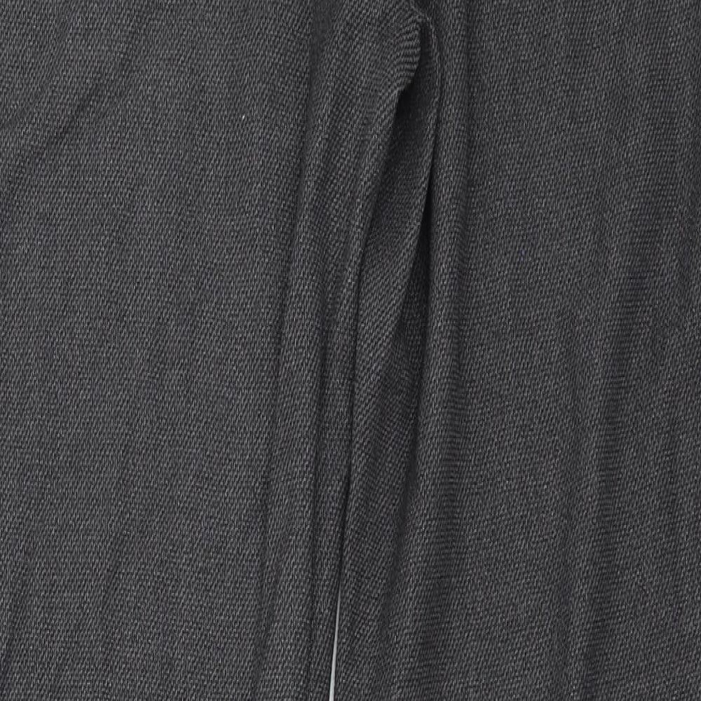 Brand and care label for Marks & Spencer women’s grey trousers, size UK 12, 26-inch leg