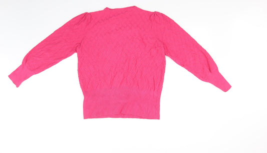 Marks and Spencer Womens Pink Pullover Jumper Size 14 - washable mark on arm