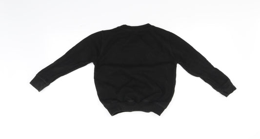 emilie Girls Black Pullover Jumper Size 5-6 Years