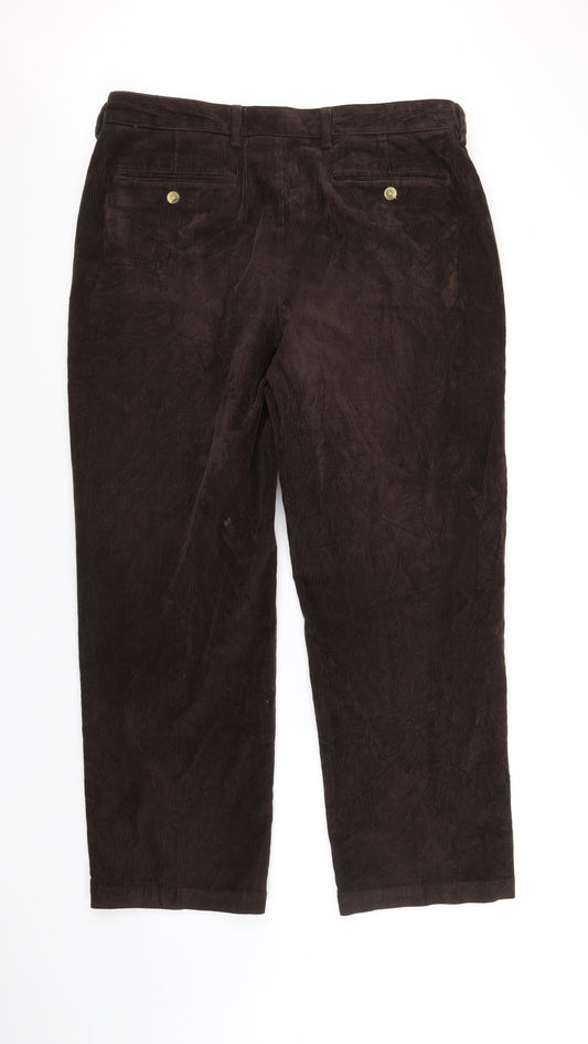 L L Bean Womens Brown Trousers Size 36 in L32 in