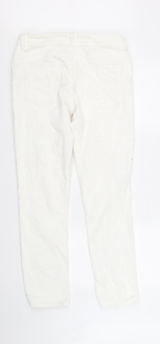 River Island Womens White Straight Jeans Size M L32 in