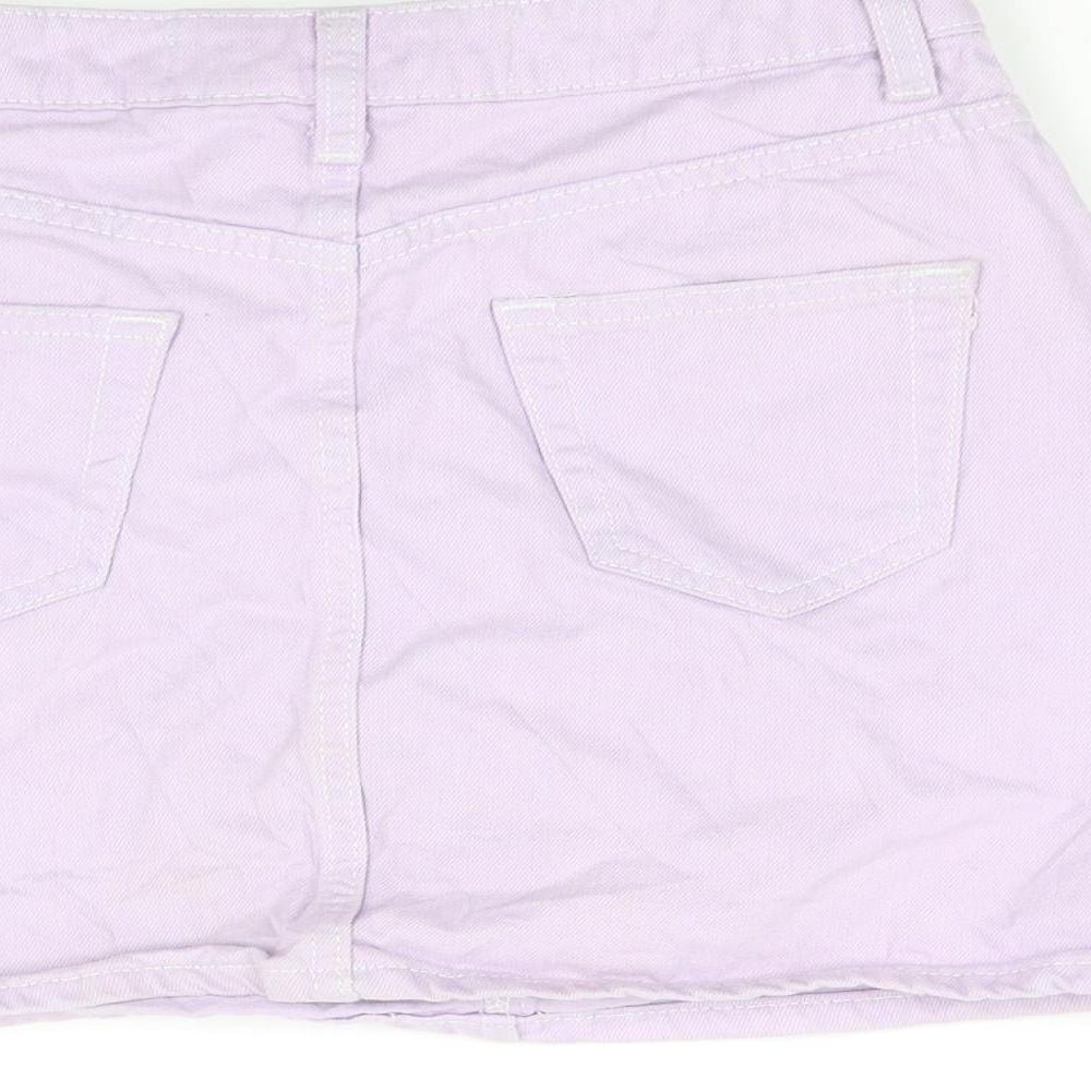Denim & Co. Womens Purple Flare Skirt Size 4