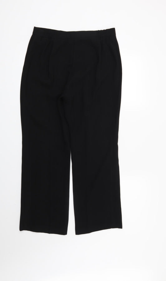 Marks and Spencer Womens Black Striped Trousers Size 12 L27 in