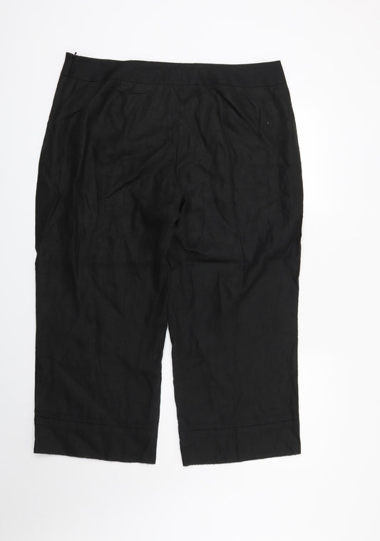 NEXT Womens Black Striped Trousers Size 18 L25 in