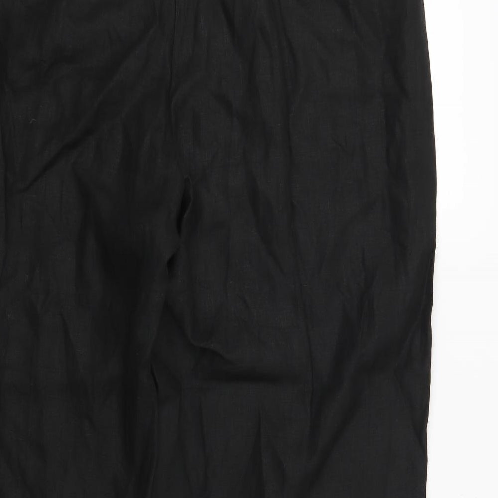 NEXT Womens Black Striped Trousers Size 18 L25 in