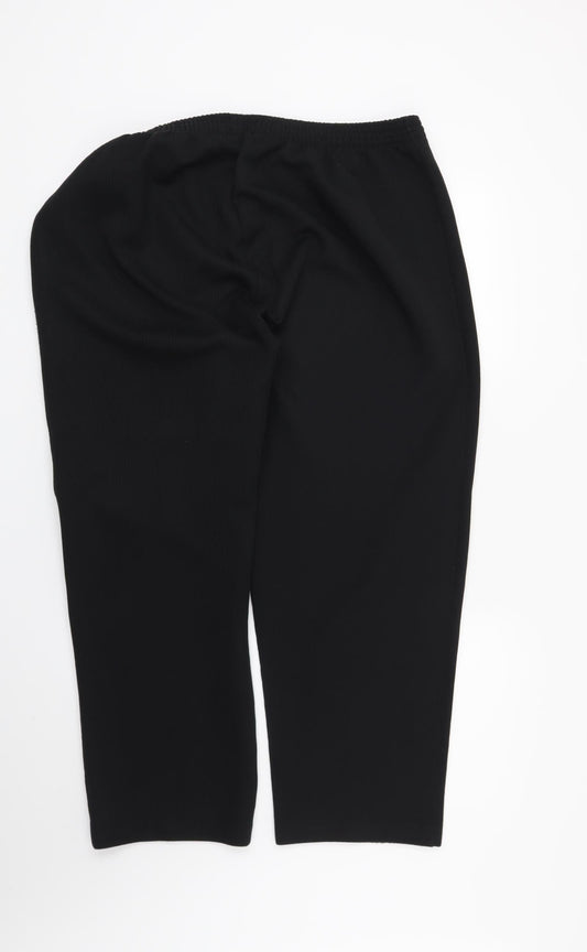Preworn Womens Black Striped Trousers Size 24 L26 in