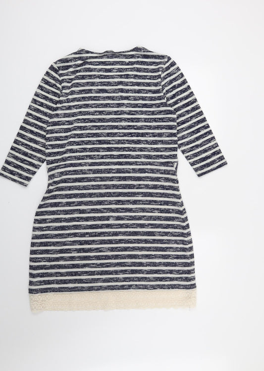 TU Womens Blue Striped Jumper Dress Size 10