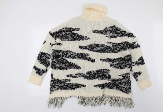 New Look Womens Beige Animal Print Pullover Jumper Size M