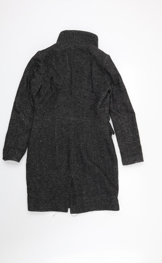 H&M Womens Black Overcoat Coat Size 6