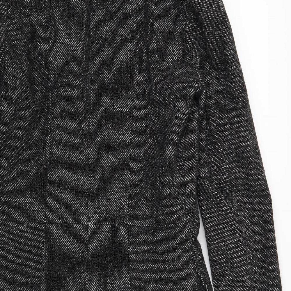 H&M Womens Black Overcoat Coat Size 6