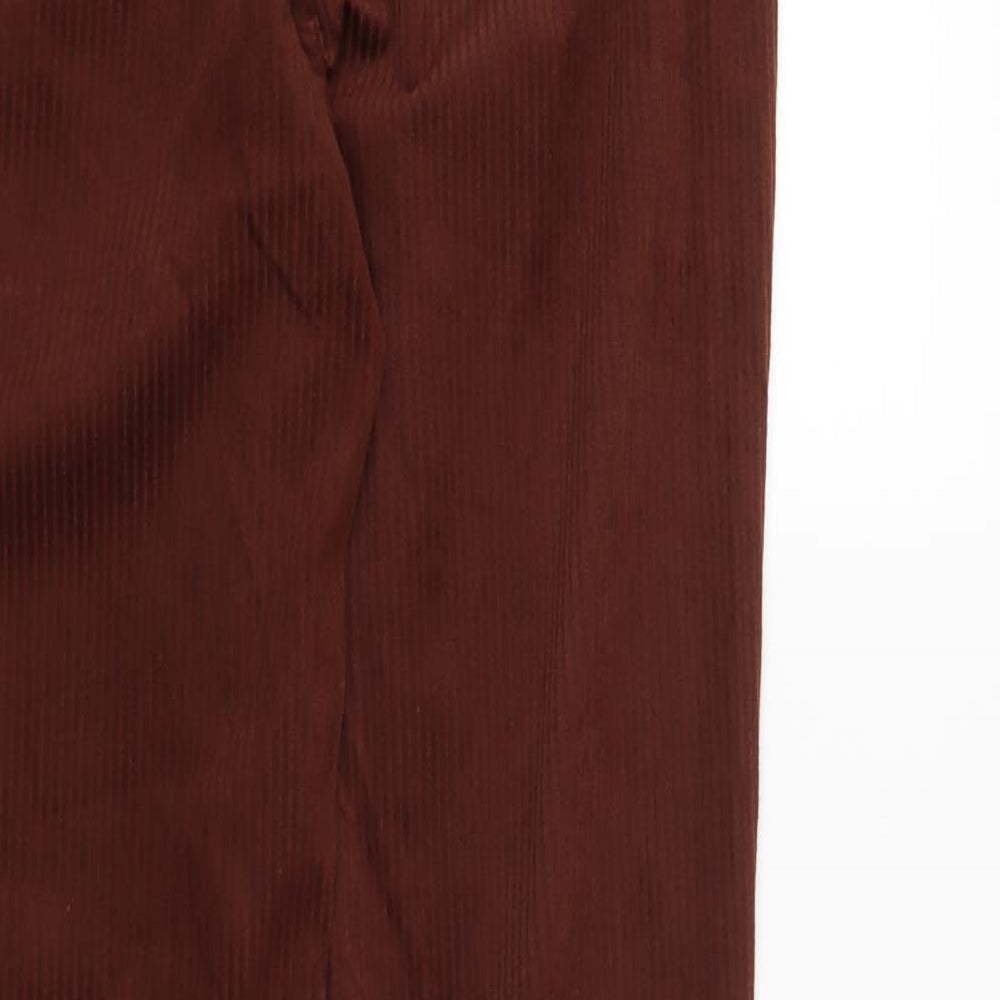 Preworn Womens Brown Striped Trousers Size 8 L28 in